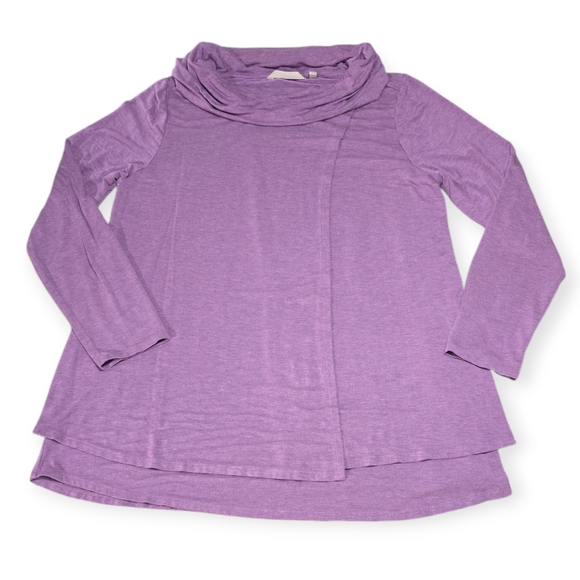 Soft Surroundings‎ Lisabetta Cowl Neck Tunic Top Grape Heather Purple L - Picture 4 of 6